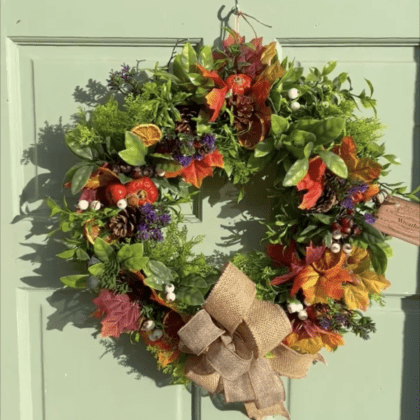 Artificial autumnal wreath