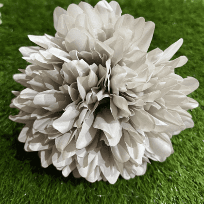 XL light grey pom pom chrysanthemum