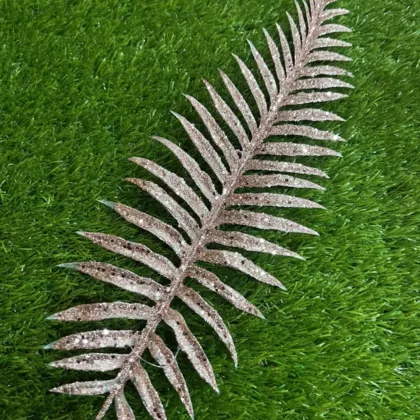 Large Rose gold glittered fern leaf