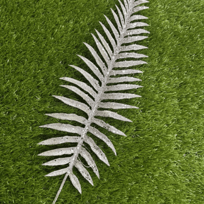 Large Silver glittered fern leaf