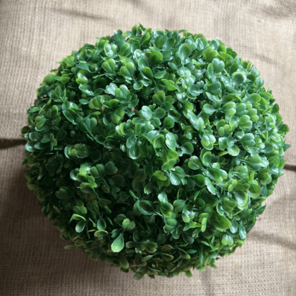 Large topiary ball with hanging chain
