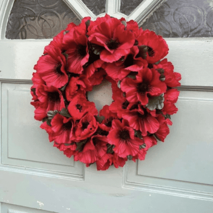 Silk poppy wreath